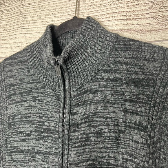 Calvin Klein Charcoal Gray & Black Full Zip Knit SweaterJacket Men’s Size XL - Picture 6 of 10